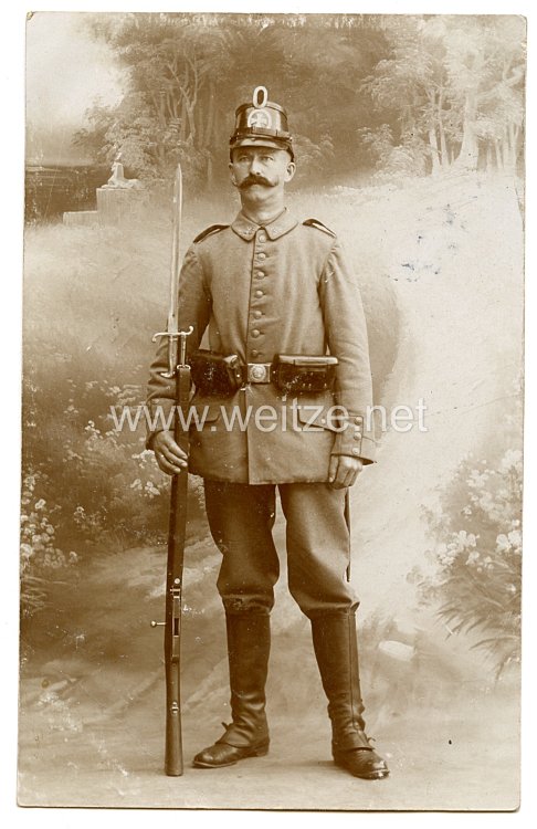 Preußen 1. Weltkrieg Fotopostkarte Soldat im Landsturm-Bataillon "33" im IX. Armeekorps
