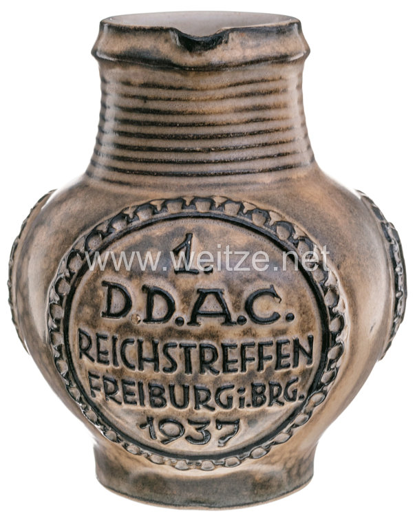 III. Reich - Der Deutsche Automobil - Club ( DDAC ) - Krug als Erinnerungsstück an " 1. DDAC Reichstreffen Freiburg im Breisgau 1937 " Bild 2