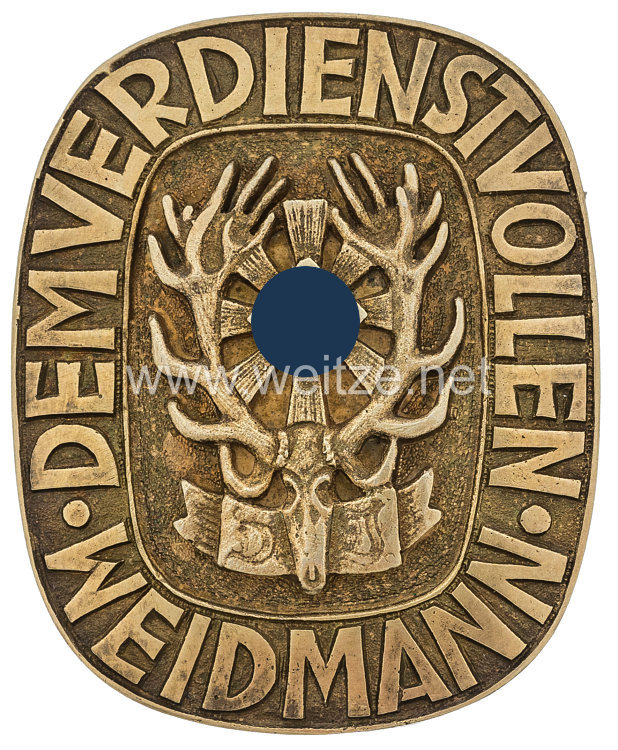 III. Reich Reichsbund Deutsche Jägerschaft: persönliche Auszeichnung des Reichsjägermeister "Dem verdienstvollen Weidmann" in Gold