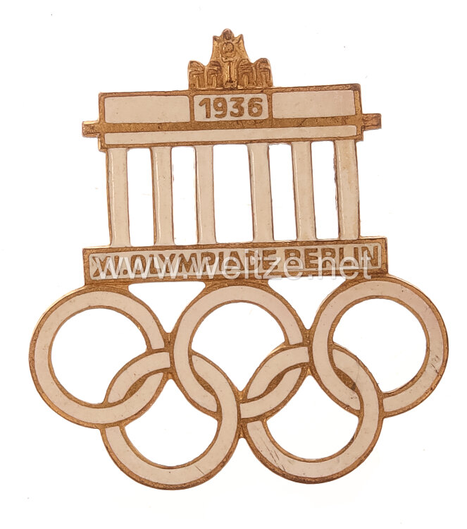 XI. Olympischen Spiele 1936 Berlin - Offizielles Besucherabzeichen " Brandenburger Tor "