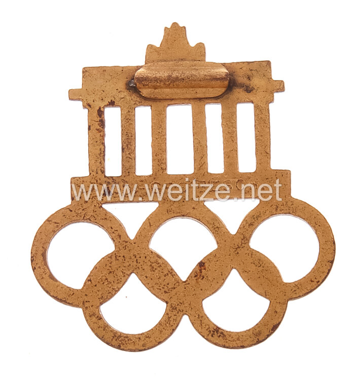 XI. Olympischen Spiele 1936 Berlin - Offizielles Besucherabzeichen " Brandenburger Tor " Bild 2
