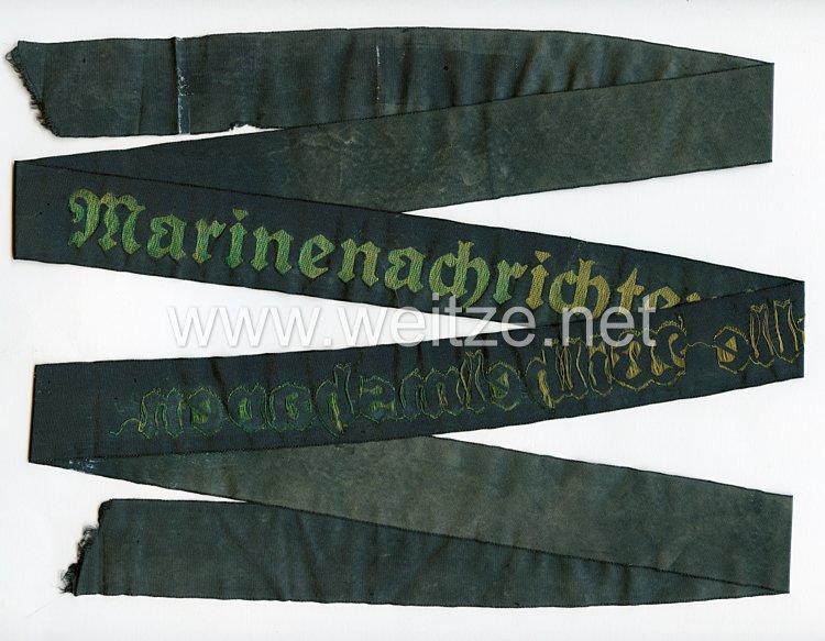 Kriegsmarine Mützenband "Marinenachrichtenstelle Wilhelmshaven" Bild 2