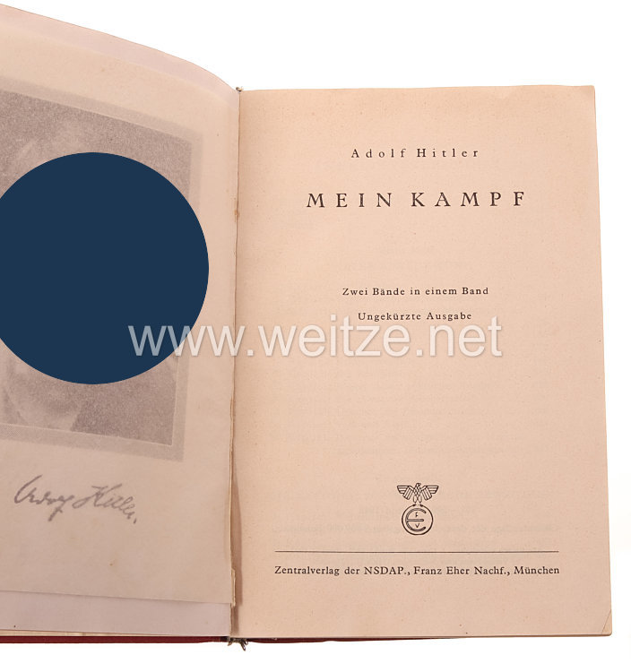 Mein Kampf - Dünndruckausgabe oder Feldpostausgabe von 1942 in Druckschrift Bild 2