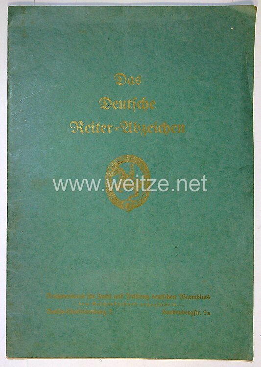 III. Reich - Das Deutsche Reiter-Abzeichen Klasse 2 in Silber - Urkundenheft