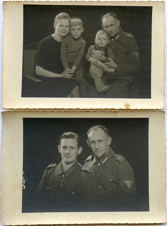 Wehrmacht und Marineartillerie - 10 Fotos von 2 Brüdern und Familie