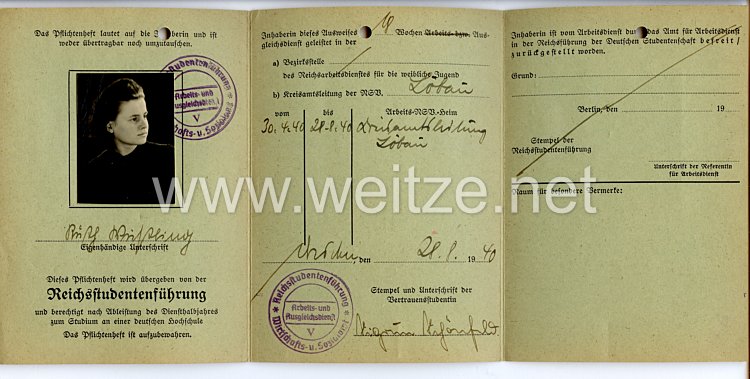 Reichsstudentenführung - Pflichtenheft für Abiturientinnen ( Alle Arbeit für Deutschland ! ) Bild 2