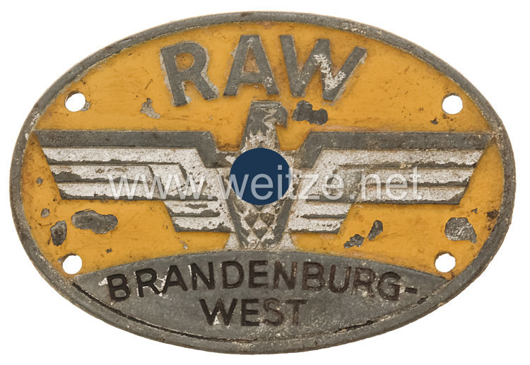 III. Reich Reichsbahn Ausbesserungs-Werk Dienstmarke "RAW Brandenburg West"