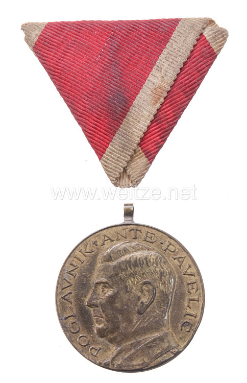 Kroatien, Ante Pavelic bronzene Tapferkeitsmedaille 1941
