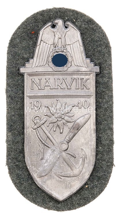 Ärmelschild "Narvik 1940" in Silber 