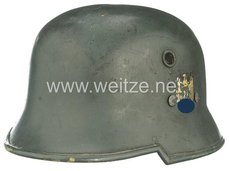 Wehrmacht Paradehelm M 1933 mit beiden Emblemen - Luxusfertigung der Firma Lubstein mit Trägername 
