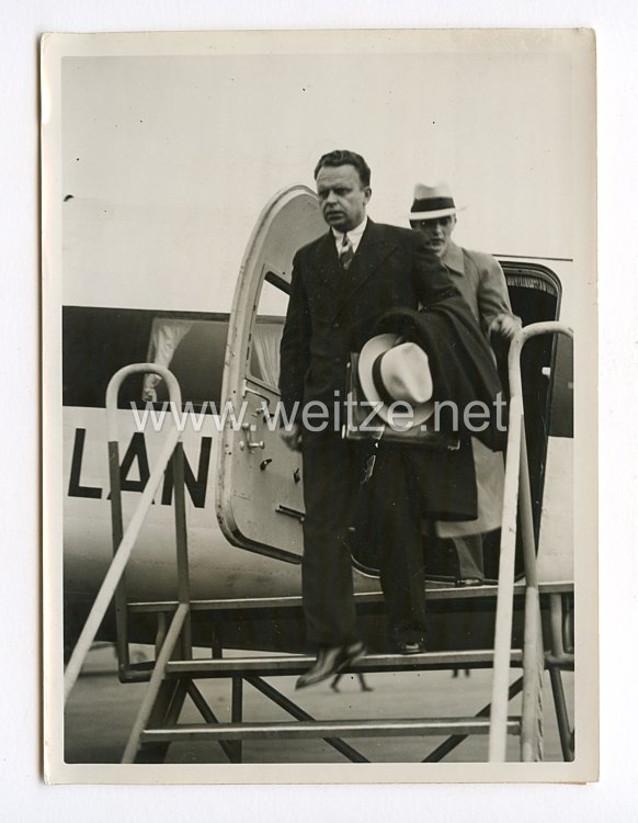 III. Reich Pressefoto. Eintreffen des neuen Botschafters der UdSSR in Berlin 2.9.1939