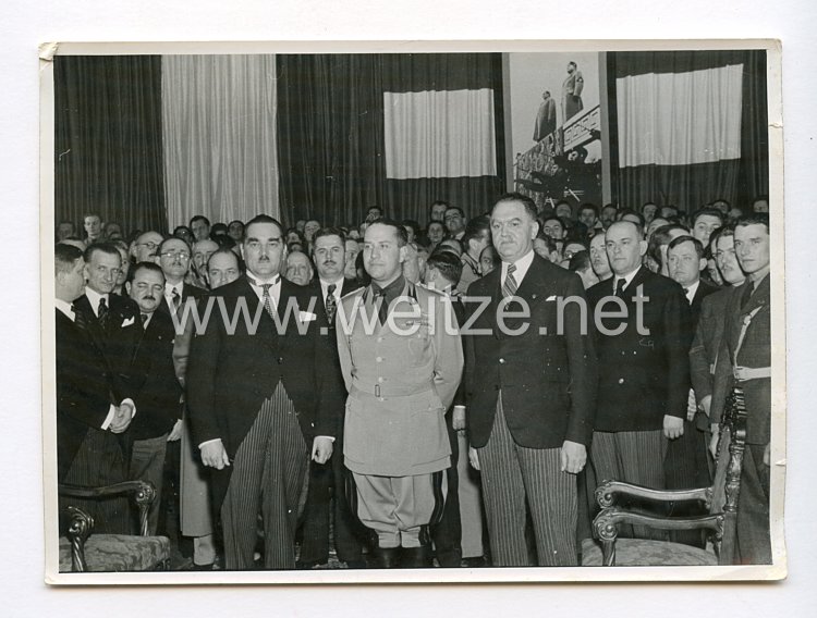 III. Reich Pressefoto. Italienische Faschisten bei einem Treffen