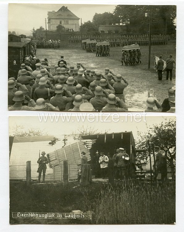 Weimarer Republik Fotos, Trauermarsch für die verstorbenen des Eisenbahnunglücks in Lauknitz