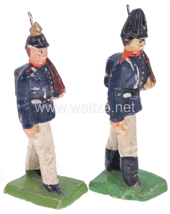 1. Weltkrieg Preussen 2 Soldaten in blauer Uniform marschierend mit Gewehr Bild 2