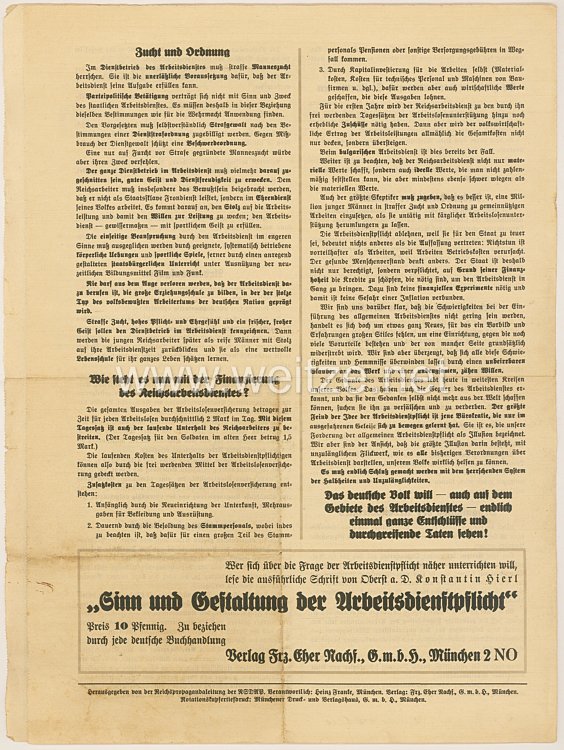 III. Reich - Nationalsozialismus und Arbeitsdienstpflicht - Rundfunkrede von Konstantin Hierl 1933 Bild 2
