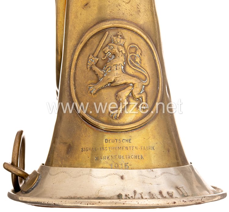 Hessen 1. Weltkrieg Signalhorn für die Infanterie Bild 2