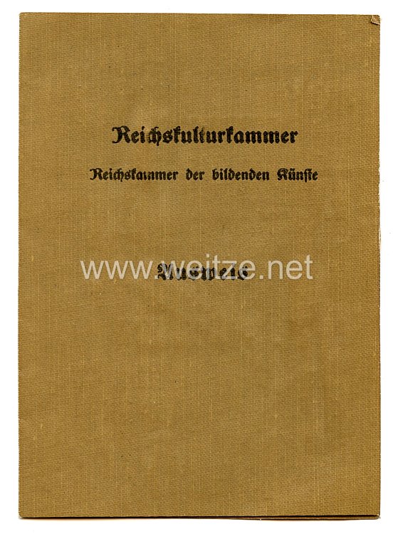 Reichskulturkammer - Reichskammer der bildenden Künste - Ausweis