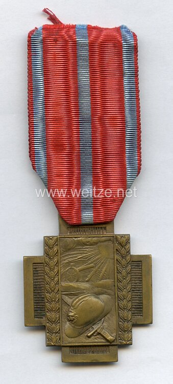 Belgien Erster Weltkrieg Medaille Croix du Feu