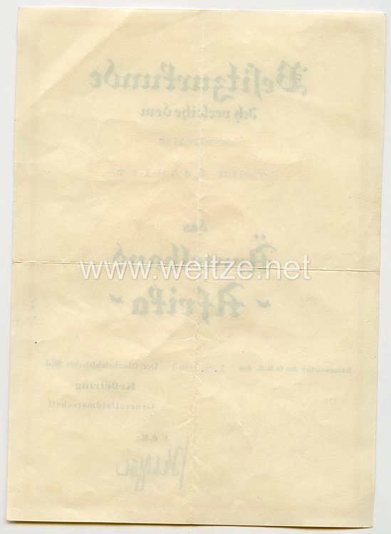 Luftwaffe - Urkundengruppe eines Obergefreiten "Afrika" Bild 2
