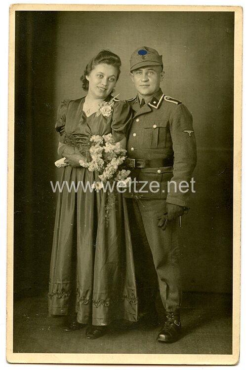 Waffen-SS Foto, SS-Unterscharführer mit Einheitsfeldmütze