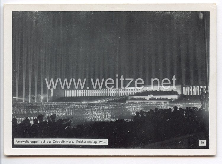 III. Reich - Propaganda-Postkarte - " Reichsparteitag Nürnberg 1936 - Amtswalterappell auf der Zeppelinwiese "