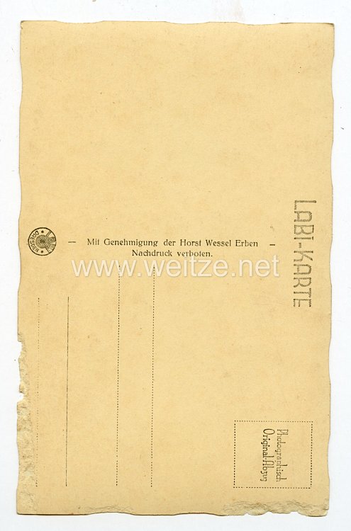 III. Reich - Propaganda-Postkarte - " Horst Wessel - Lied" Bild 2