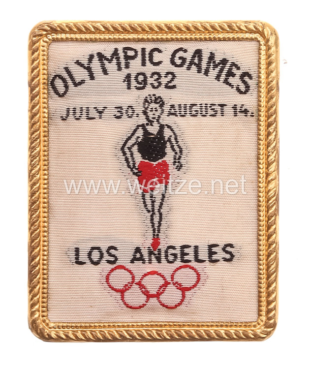 XI. Olympischen Spiele Los Angeles 1932 - Ansteckabzeichen für Besucher Leichtathletik