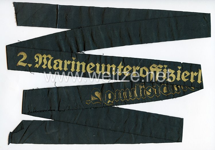 Kriegsmarine Mützenband "2. Marineunteroffizierlehrabteilung 2."