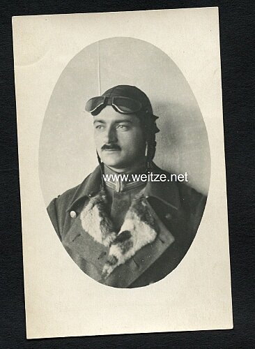 Foto Fliegerei 1.Weltkrieg: Portraitfoto eines Fliegers (Elbing 1918)