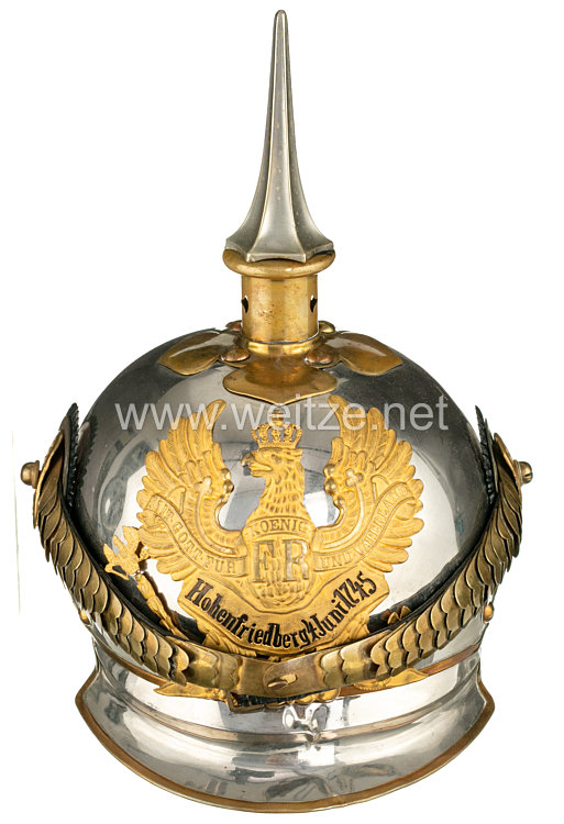 Preußen Helm für einen Offizier im Kürassier-Regiment Königin (Pommersches) Nr. 2 Bild 2
