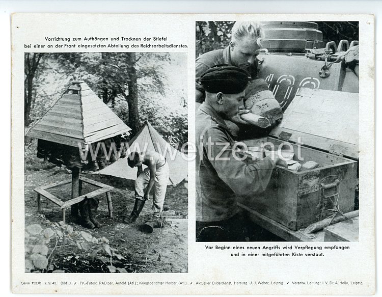 III. Reich - gedrucktes Pressefoto " Vor beginn eines neues Angriffs " 7.9.1942