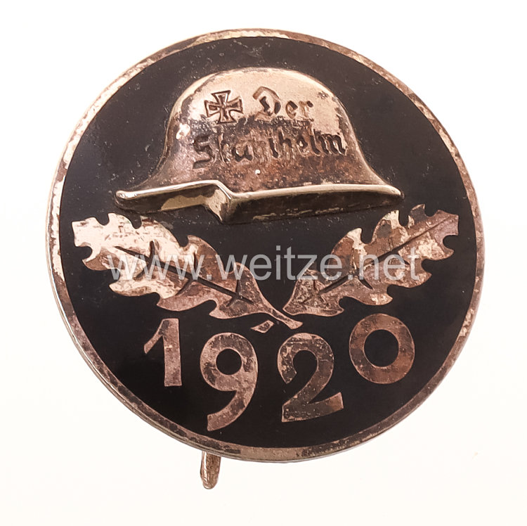 Stahlhelmbund - Diensteintrittsabzeichen 1920, große Ausführung 35 mm aus Silber