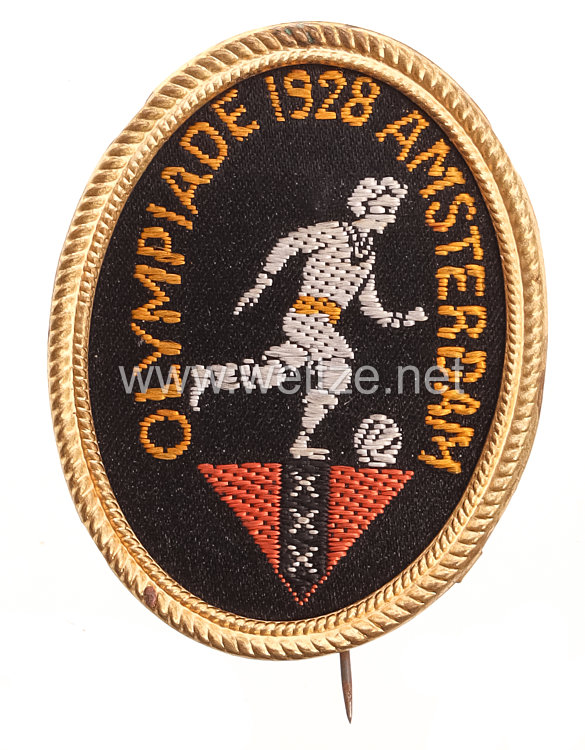 X. Olympischen Spiele Amsterdam 1928 - Ansteckabzeichen für Besucher Fußball