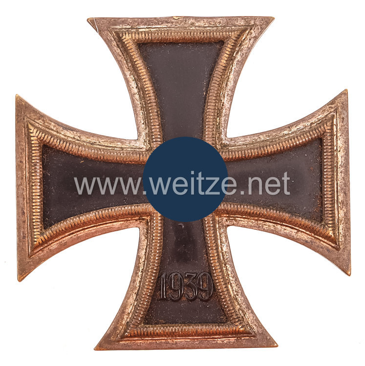 Eisernes Kreuz 1939 2. Klasse Schinkelform - rückseitig Tragenadel als 1.Klasse