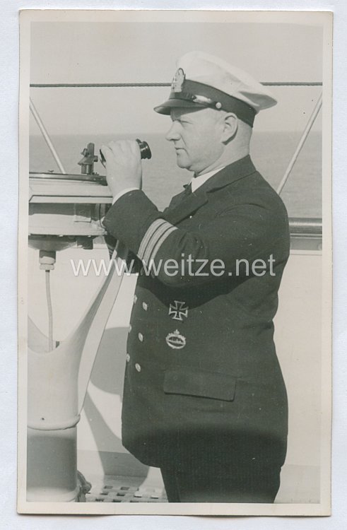 Handelsmarine Foto, Kapitän mit U-Boot Kriegsabzeichen