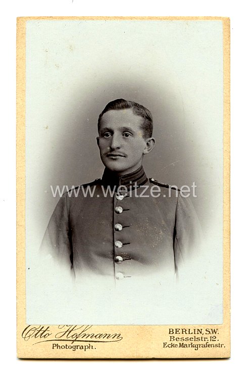 Preußen Kabinettfoto Soldat im 1. Garde-Dragoner-Regiment Königin Viktoria von Großbritannien und Irland