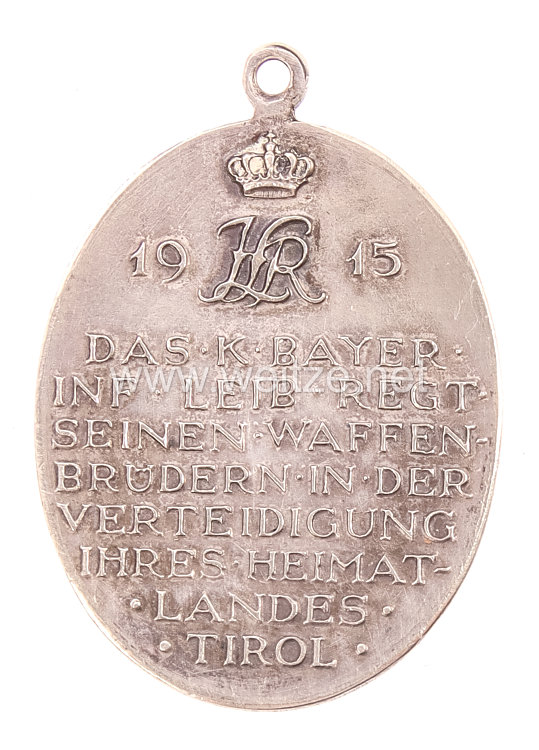 Bayern 1. Weltkrieg Erinnerungsmedaille des Bayerischen Infanterie-Leib-Regiments für die österreichischen Waffenbrüder Bild 2