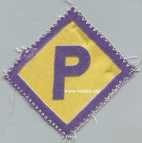 Brustabzeichen "P" für polnische Fremdarbeiter