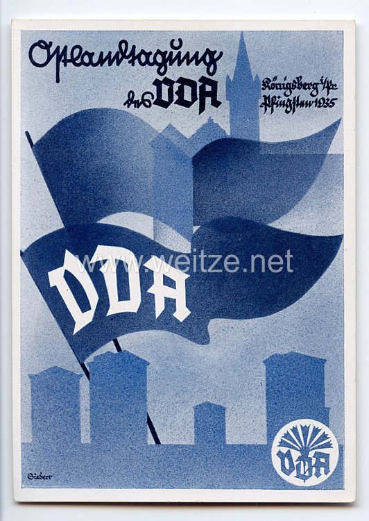 III. Reich - farbige Propaganda-Postkarte - " Ostlandtagung des VDA Königsberg i.Pr. Pfingsten 1935 "