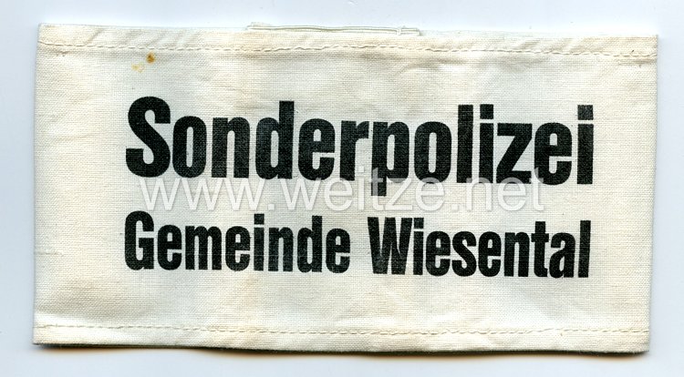 Deutsche Demokratische Republik ( DDR ) Armbinde Sonderpolizei Gemeinde Wiesenthal 