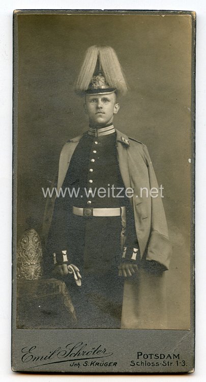 Preußen Kabinettfoto Soldat im I./II. Bataillon im 1. Garde-Regiment zu Fuß