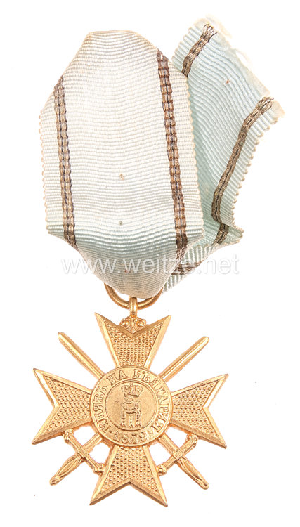 Bulgarien 1.Weltkrieg Militärverdienstkreuz mit Schwertern in Gold 1915