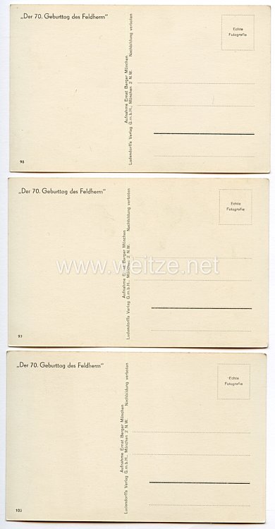 III. Reich - 3 x Propaganda-Postkarte - " Der 70. Geburttag des Feldherrn Erich Ludendorff " ( 1935 ) Bild 2
