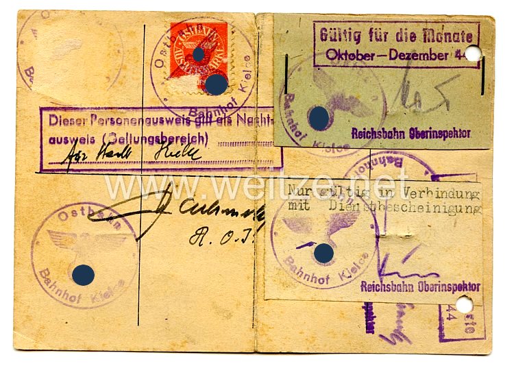 III. Reich - Ostbahn - Kolej Wschodnia Personalausweis für eine Mann Bild 2