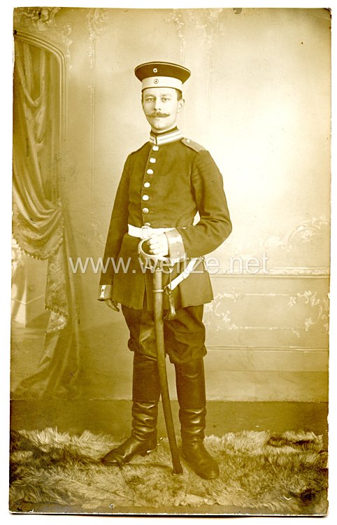 Preußen Fotopostkarte Soldat im Garde-Train-Bataillon