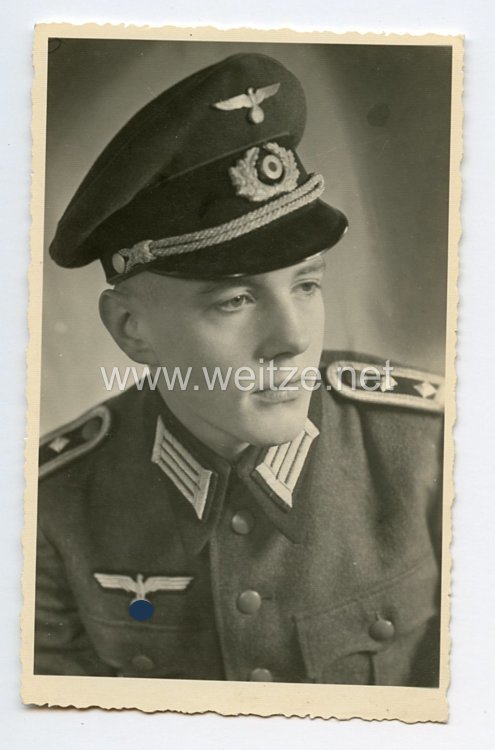 Wehrmacht Heer Portraitfoto, Oberfeldwebel mit Schirmmütze