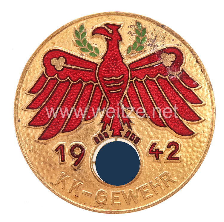 Standschützenverband Tirol-Vorarlberg - Gauleistungsabzeichen in Gold 1942 " KK-Gewehr "