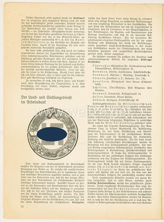 III. Reich - Wesen und Wirken des " Arbeitsdank " - Bericht über seine Tätigkeit im Aufbaujahr 1934/35 Bild 2