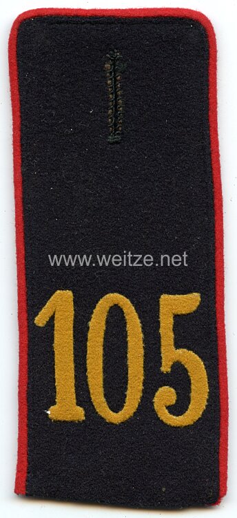 Sachsen Einzel Schulterklappe für Mannschaften im Königlich Sächsischen 6. Infanterie-Regiment Nr. 105 König Wilhelm II. von Württemberg 