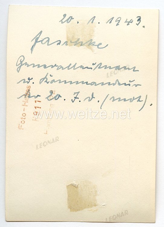 Heer - Originalunterschrift von Ritterkreuzträger Generalleutnant Erich Jaschke  Bild 2